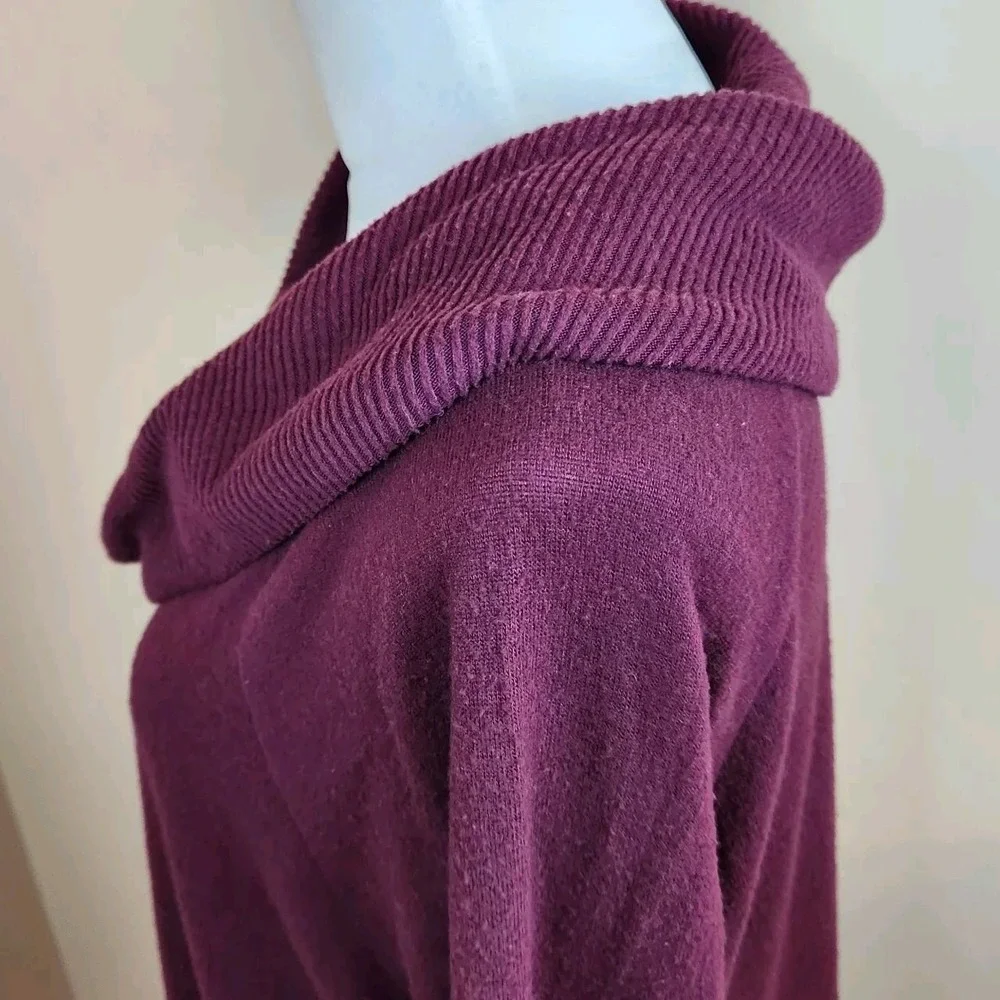 Rafaella Womens XLP‎ Petite  Cable Knit Sweater Burgundy Casual Soft Top NEW NWT